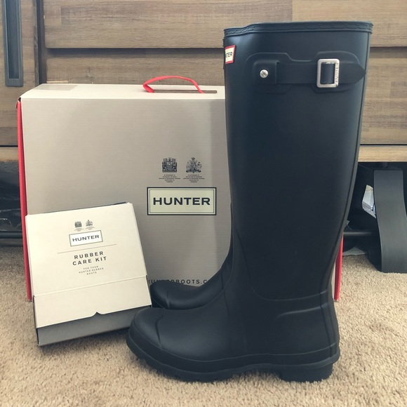 Like NEW! Hunter Women’s Original Tall Matte Black Rain Boots Size 7 - Picture 3 of 9